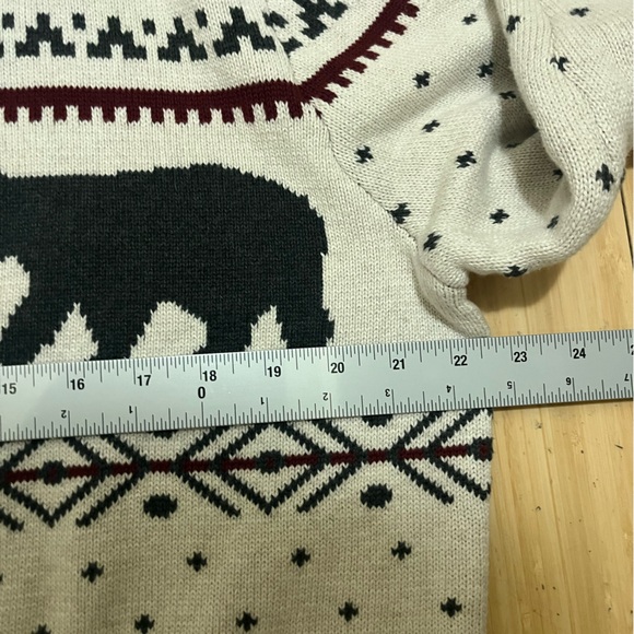 Land’s End Holiday Polar Bear Snowflake Knit Sweater Size L 💯 Cotton NWT - Picture 4 of 6